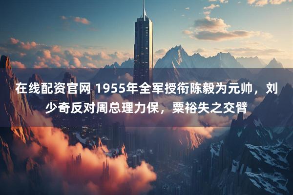 在线配资官网 1955年全军授衔陈毅为元帅，刘少奇反对周总理力保，粟裕失之交臂